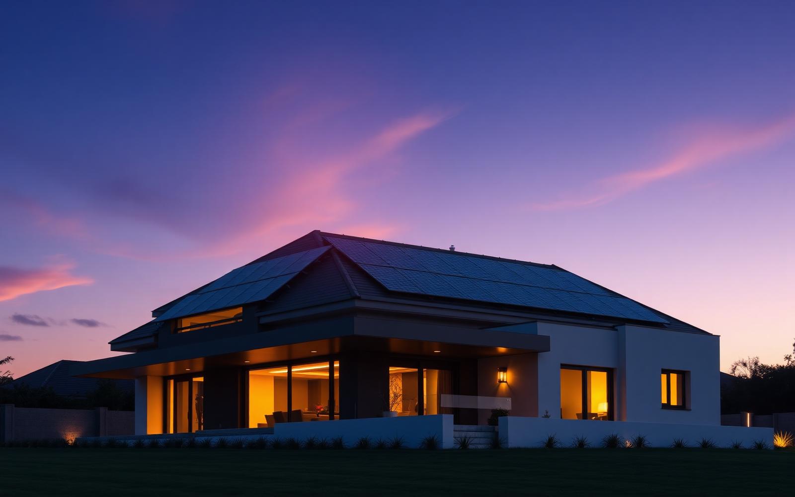 Casa moderna com energia solar